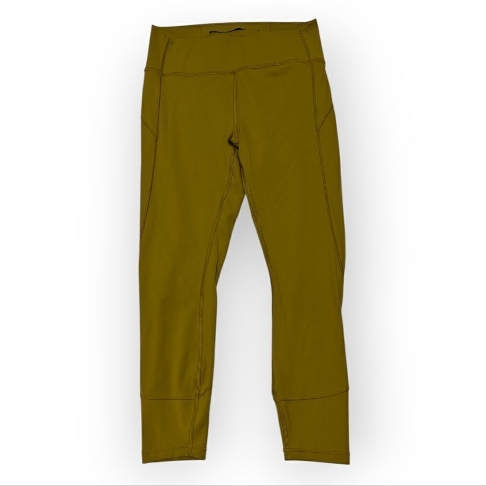 Lululemon Yellow Green High-Waisted Leggings SZ 10 - Picture 2 of 6